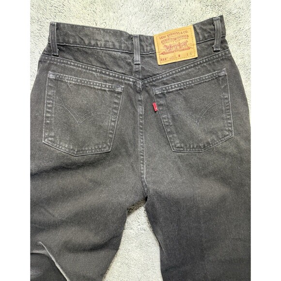Vintage 90s Levis 512 Black Denim Jean Womens 28x28 Slim Fit Straight USA Made - Picture 12 of 14